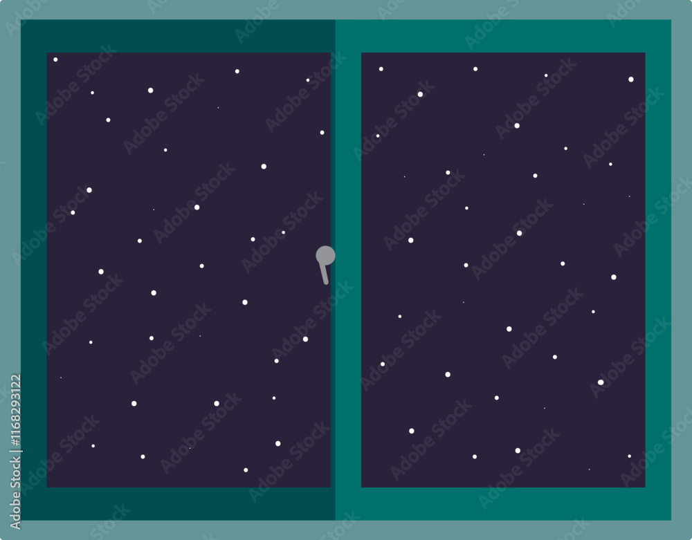 Naklejka premium 창문으로 보이는 별밤