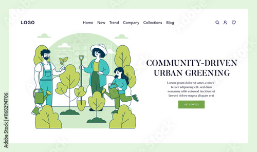 Green Infrastructure. Flat Vector Illustration