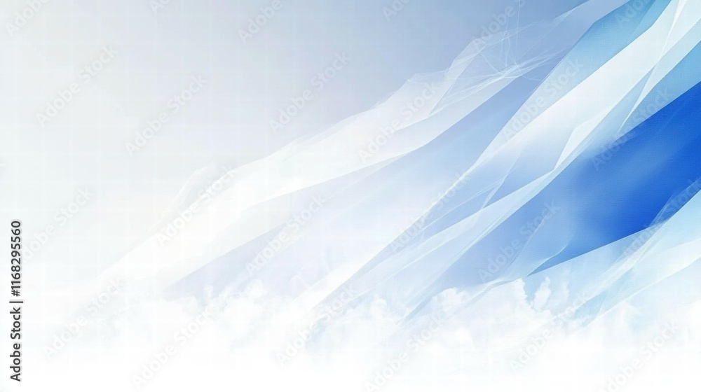 Fototapeta premium A serene abstract background featuring soft blue and white waves, ideal for digital design.