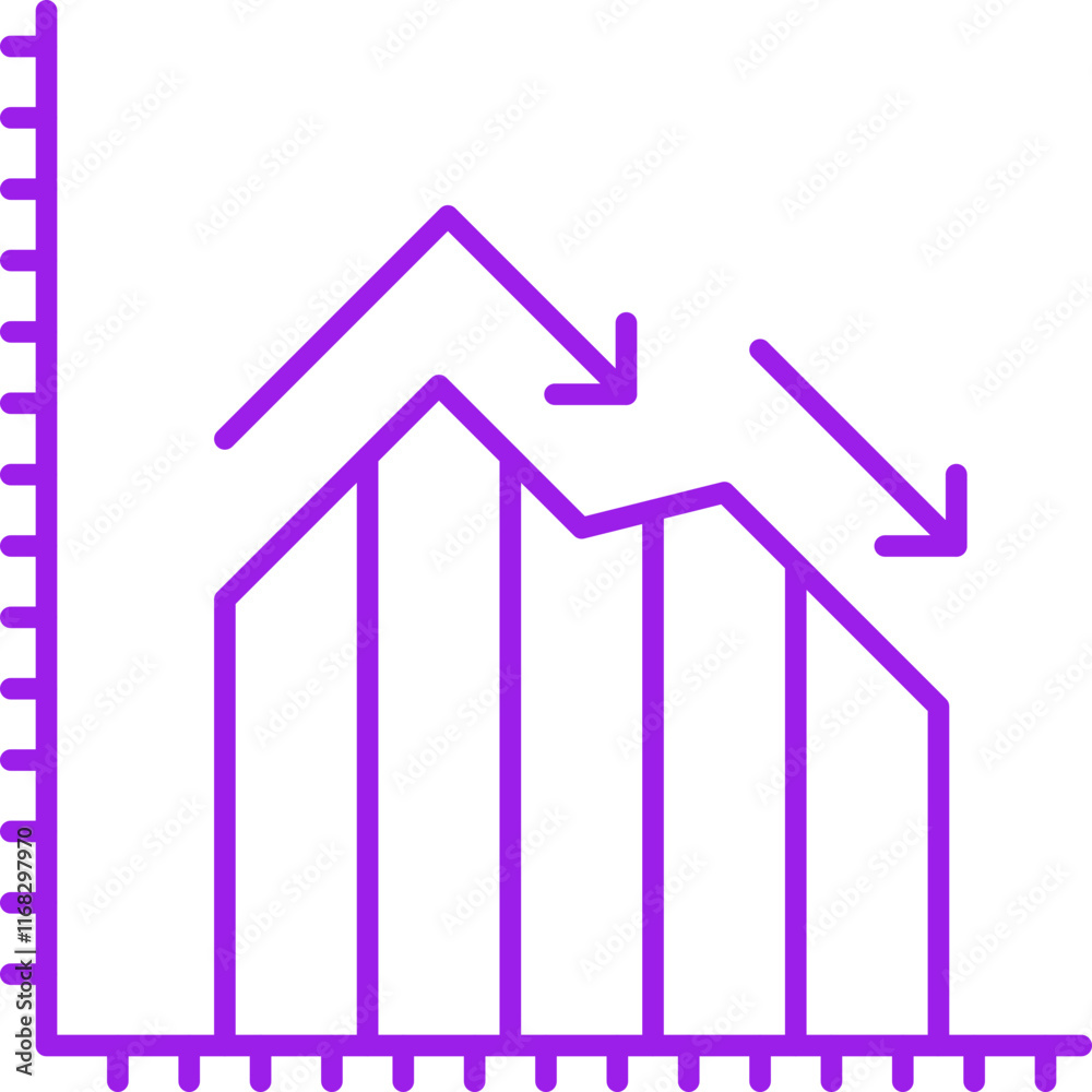 Financial Graph Decline icon single vector illustration Financial Graph Decline icon single vector illustration