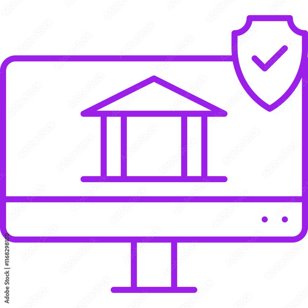 Online Banking Security icon single vector illustration Online Banking Security icon single vector illustration