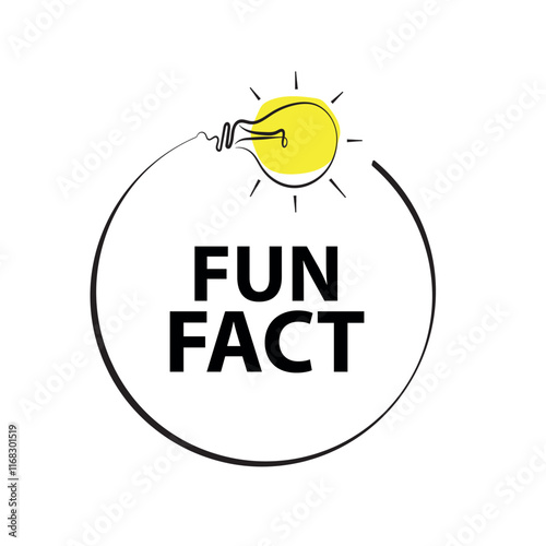 fun fact sign on white background	