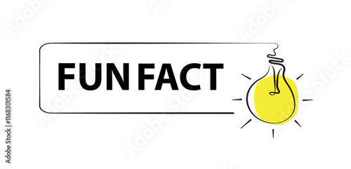 fun fact sign on white background	