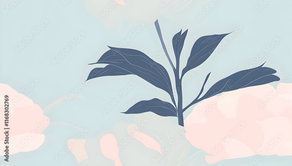 Obraz premium Pastel Floral Illustration Background