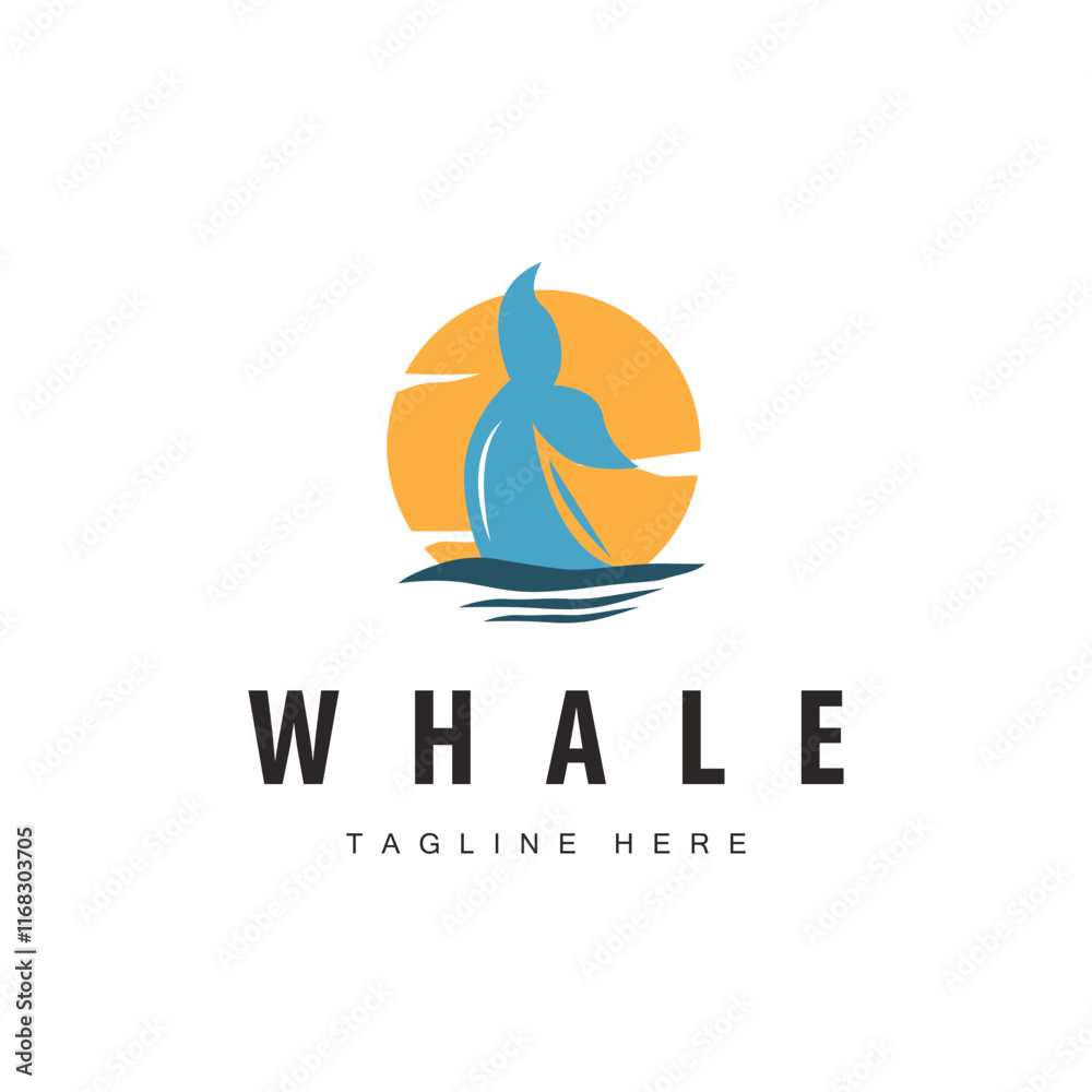 Simple whale logo sea animal silhouette design deep ocean concept big sea animal template illustration Simple whale logo sea animal silhouette design deep ocean concept big sea animal template illustration