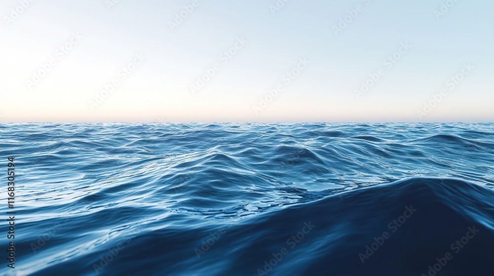 Fototapeta premium Serene Ocean Vista: A Tranquil Seascape at Dawn