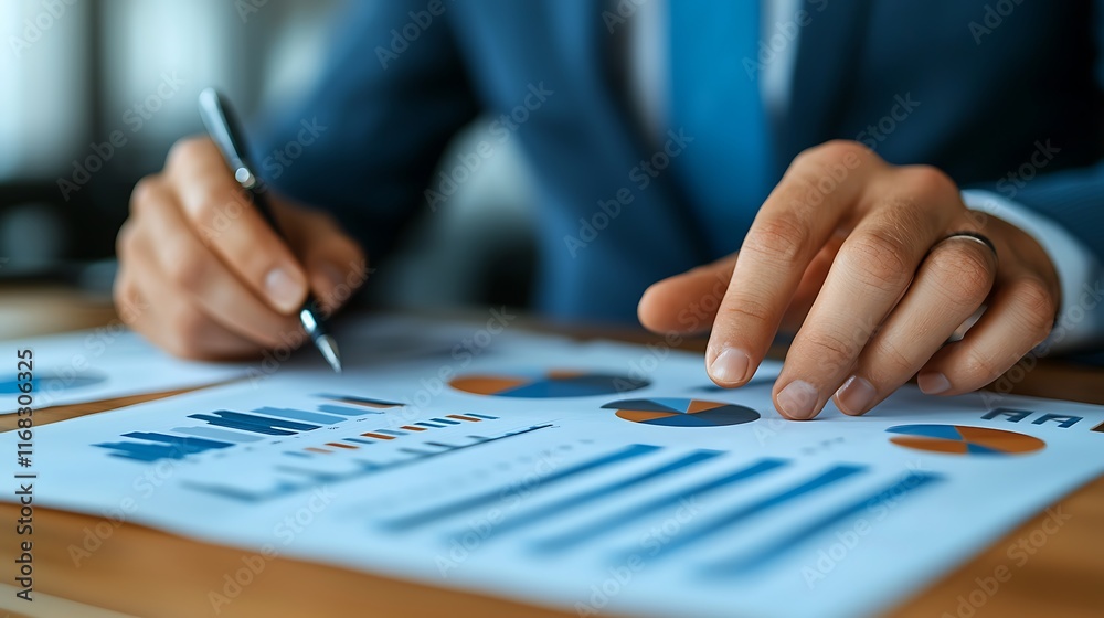 Businessman reviewing financial charts and graphs data Businessman reviewing financial charts and graphs data
