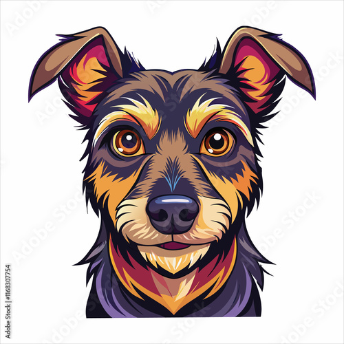 Konstfotografi Cute Dog  logo vector design.