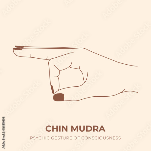 CHIN MUDRA. YOGA. Yogic hand gesture. Yoga hand mudra.