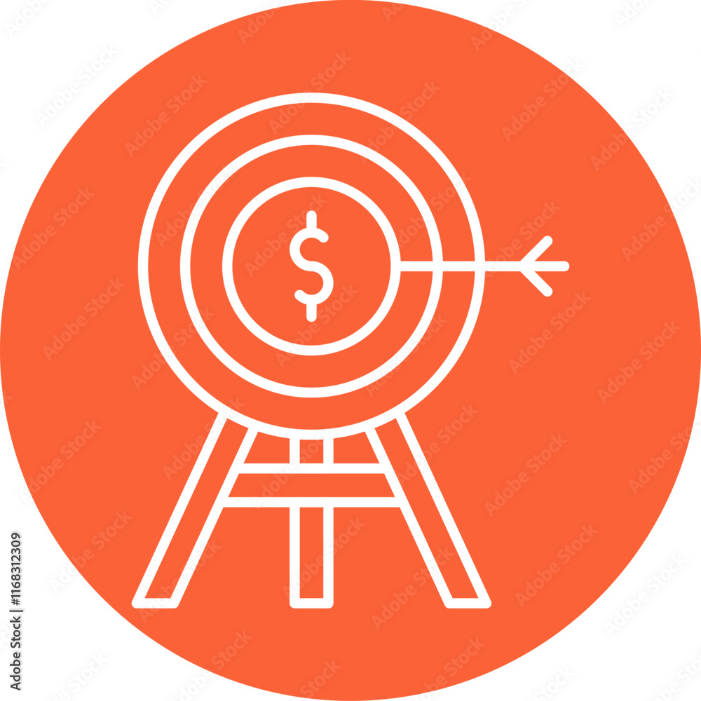 Financial Target icon single vector illustration Financial Target icon single vector illustration