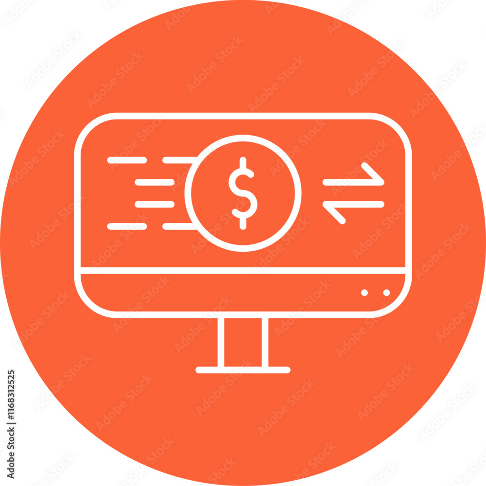 Online Transactions icon single vector illustration Online Transactions icon single vector illustration