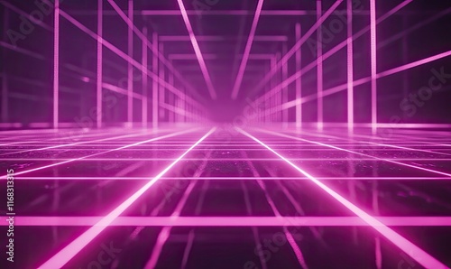 Abstract background, retro-futuristic, neon, electric pink background -