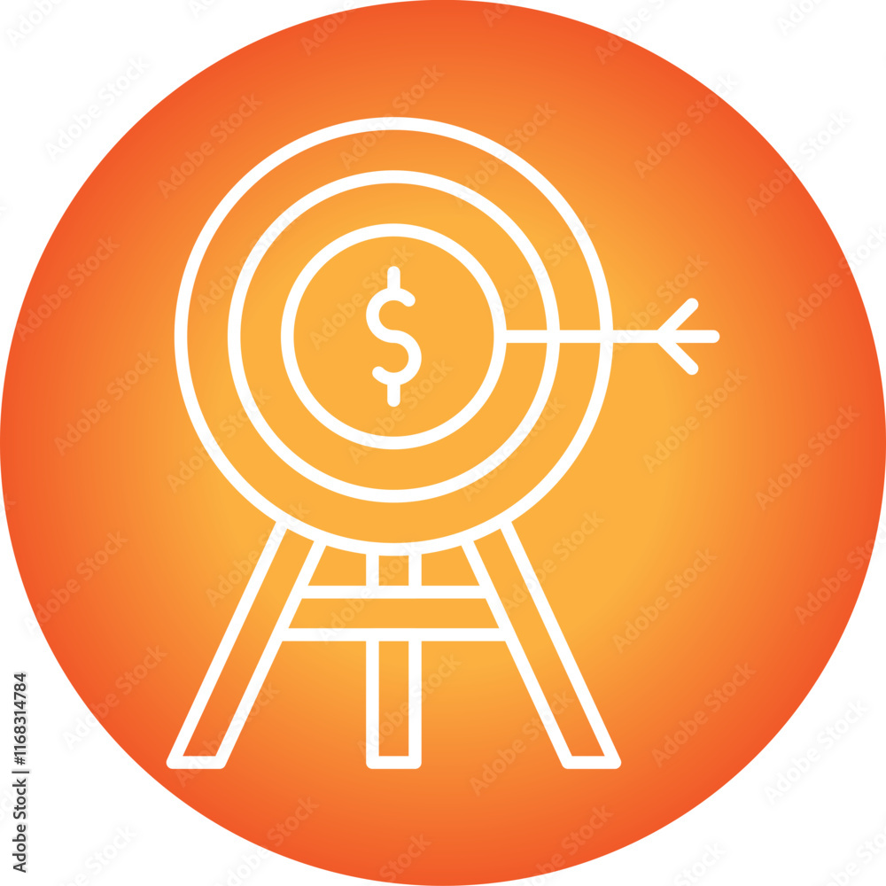 Financial Target icon single vector illustration Financial Target icon single vector illustration