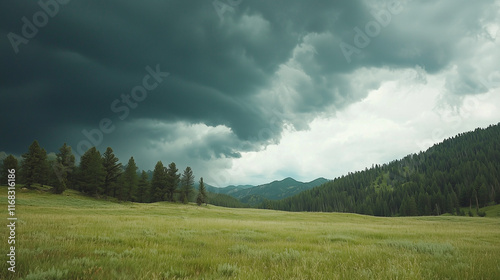 Mountain Meadow Under a Sto...
