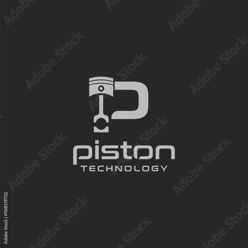 Piston technology logo, piston technology logo symbol, piston engine maintenance, piston spare parts.