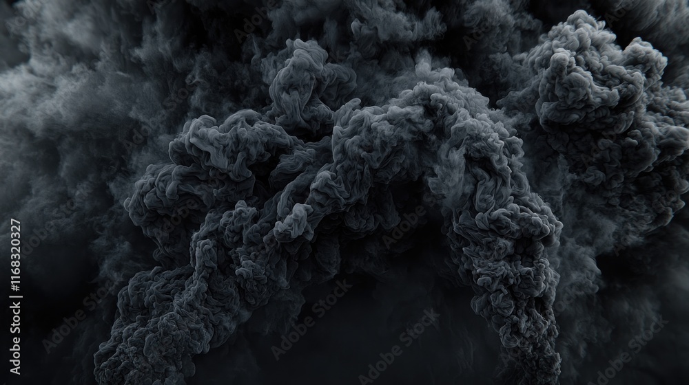 Abstract Dark Smoke, Swirling Clouds of Black and Gray Hues, Mysterious and Moody Atmospheric Artwork Abstract Dark Smoke, Swirling Clouds of Black and Gray Hues, Mysterious and Moody Atmospheric Artwork