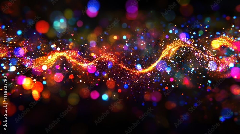 Fototapeta premium Vibrant Glowing Particle Wave Abstract