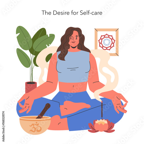 Women Midlife Crisis. Flat Vector Illustration