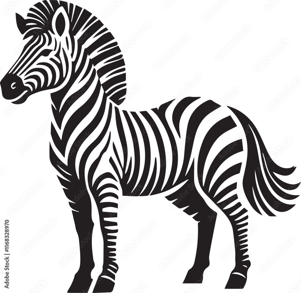 Obraz premium Zebra vector illustration black and white