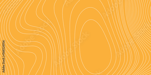 Luxury orange shiny landscape with white lines vector minimal illustration fractal abstract landscape, geodesy topography map seamless pattern geographic mountain relief abstract lines background.