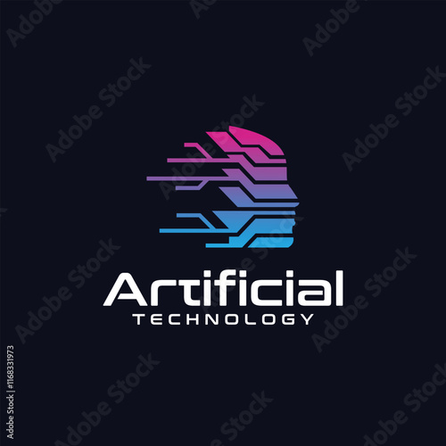 artificial intelligence logo, artificial intelligence technology brain logo, future technology.