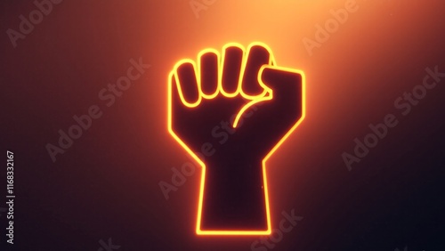 Neon fist, power, protest