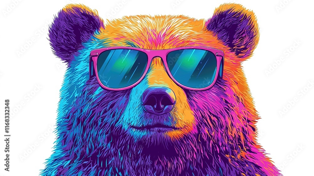 Fototapeta premium Cool Bear in Sunglasses