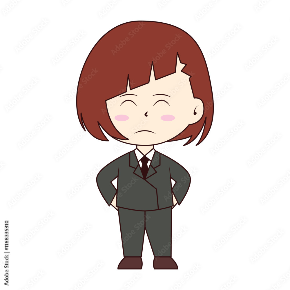 Illustration of Cute Businesswoman Character Illustration of Cute Businesswoman Character