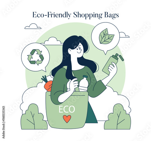 Conscious Consumption. Flat Vector Illustration