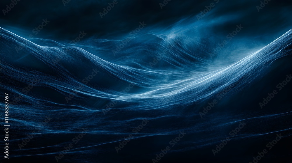 Abstract Blue Mountain Range Digital Art Abstract Blue Mountain Range Digital Art