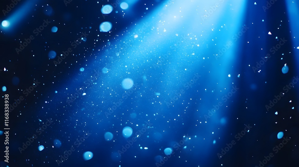 Obraz premium Blue Abstract Background With Light And Particles