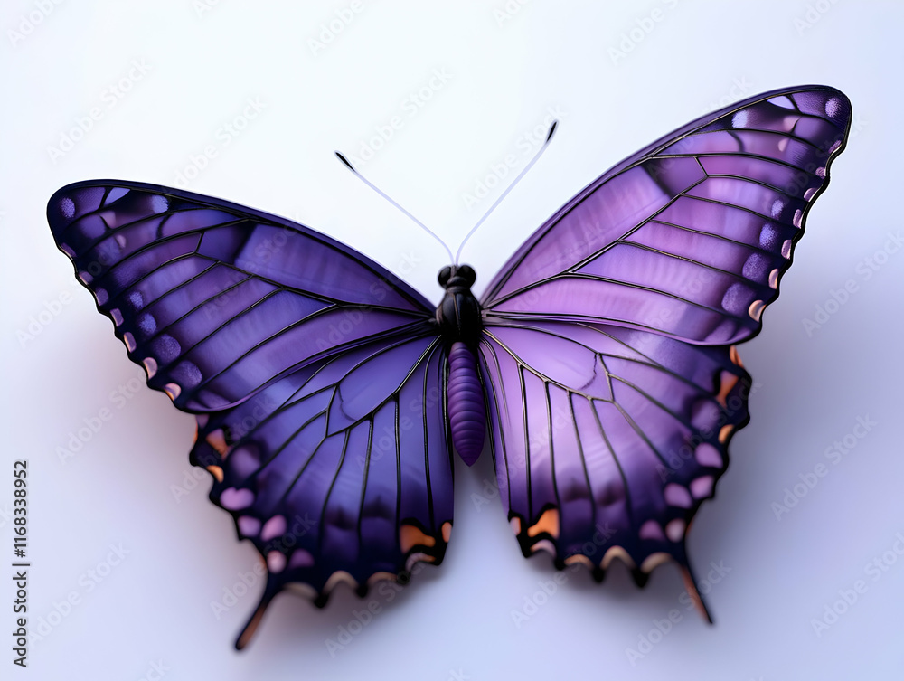 Obraz premium A stunning purple butterfly showcasing intricate wing patterns and vibrant colors.