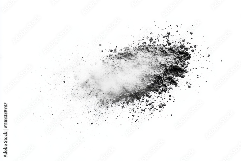 Black powder explosion on white background. (3) Black powder explosion on white background. (3)