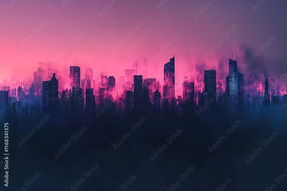 Fototapeta premium sunrise cityscape glow with futuristic urban elements and vibrant gradients 