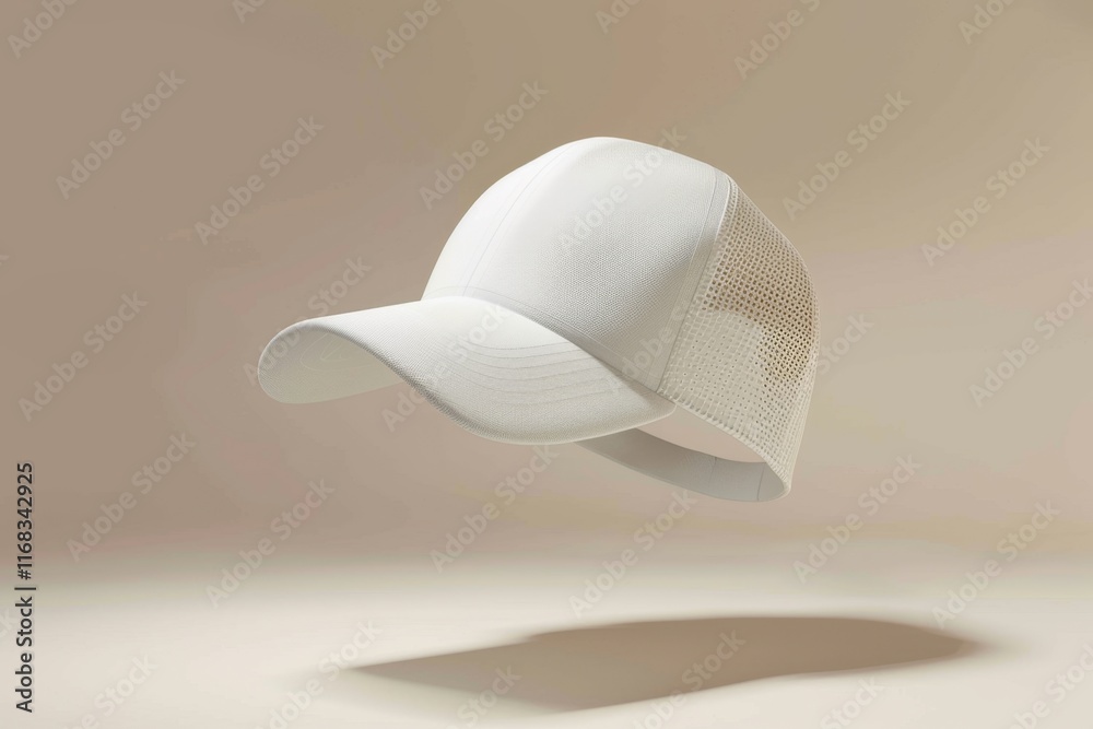 White baseball cap mockup, floating, studio shot. (1) White baseball cap mockup, floating, studio shot. (1)