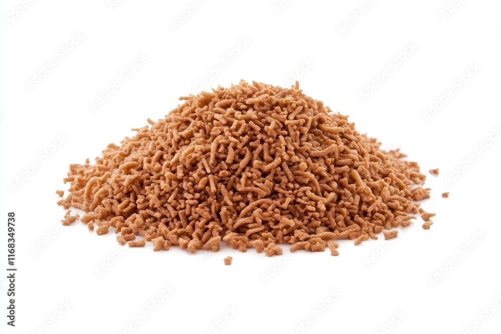 Pile of light brown, small, granular substance. Pile of light brown, small, granular substance.