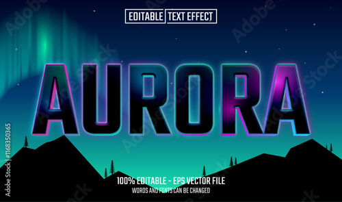 aurora editable text effect