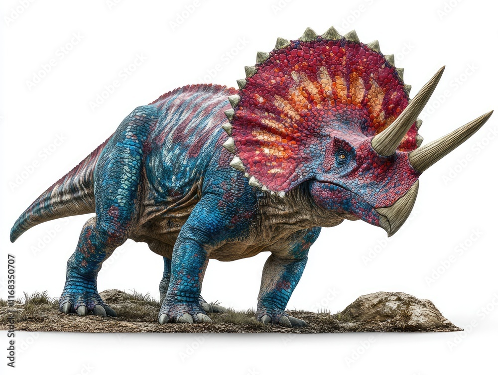 A colorful, stylized depiction of a dinosaur resembling a Triceratops. A colorful, stylized depiction of a dinosaur resembling a Triceratops.