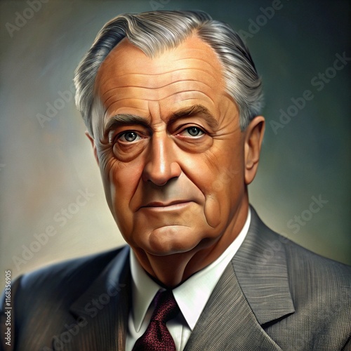 Realistic Portrait of Franklin D. Roosevelt