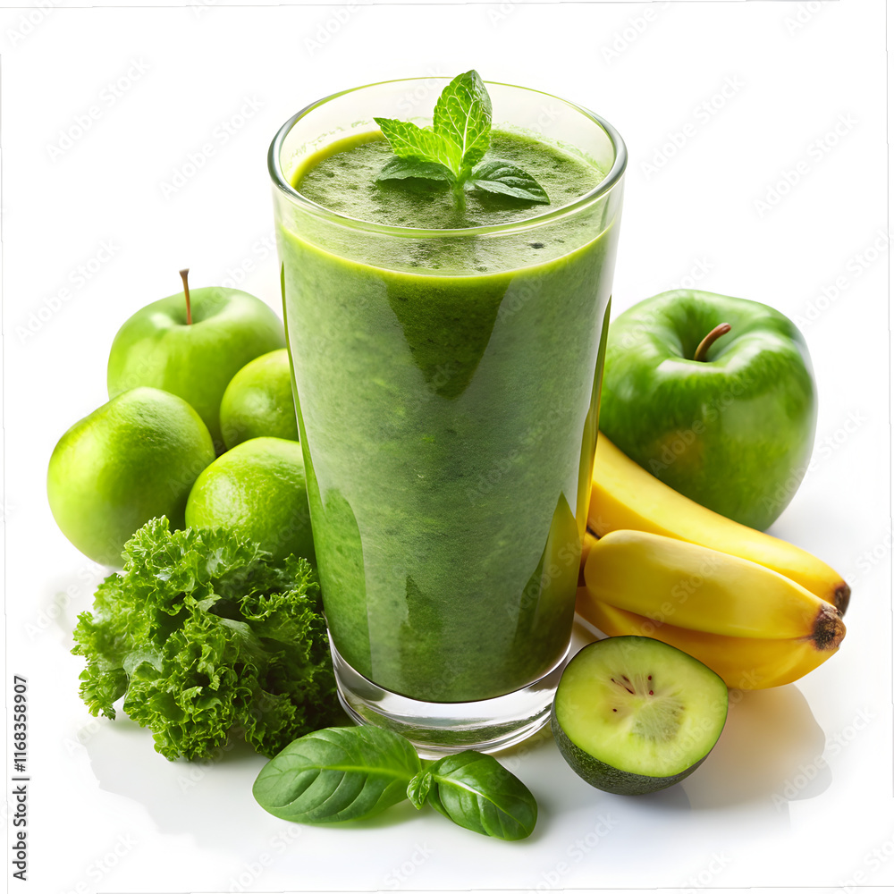 green kiwi juice and fruits