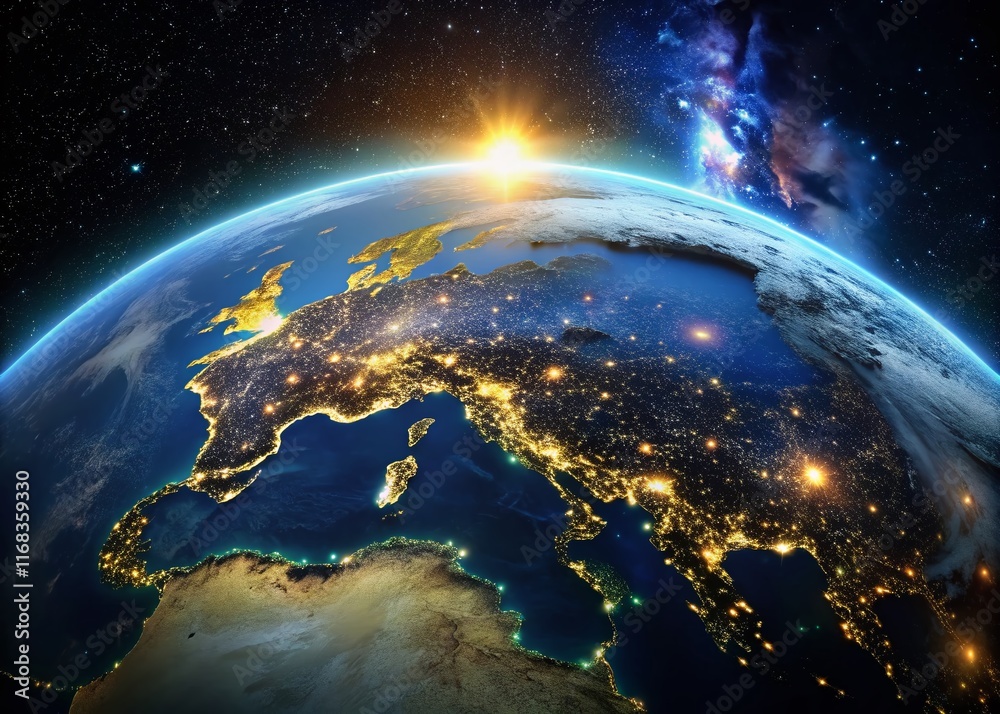 Obraz premium Asia Night Lights From Space: Stunning Earth Photography