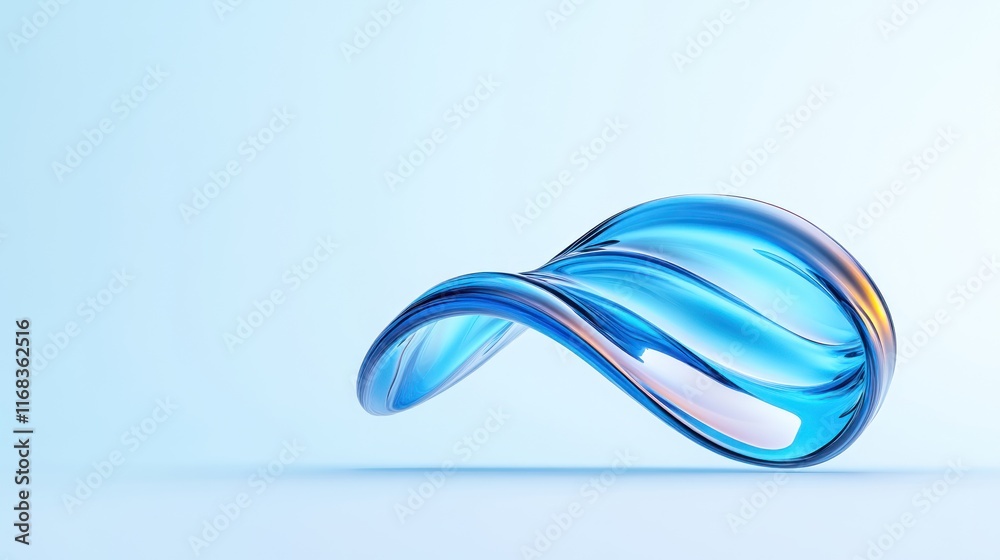 Obraz premium A fluid, abstract design in blue tones showcasing elegance and motion.