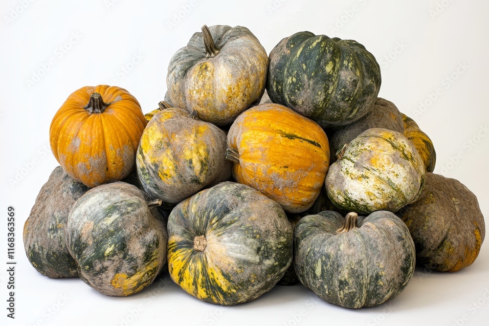 Pile of colorful pumpkins with varying textures and colors. Pile of colorful pumpkins with varying textures and colors.