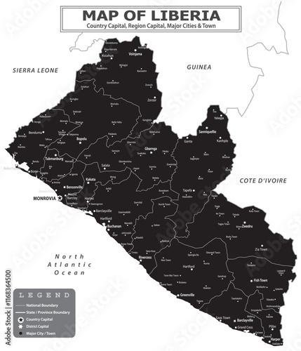 African Countries Geography Political map. Political map of country with capital, province or state capital, major cities and town.