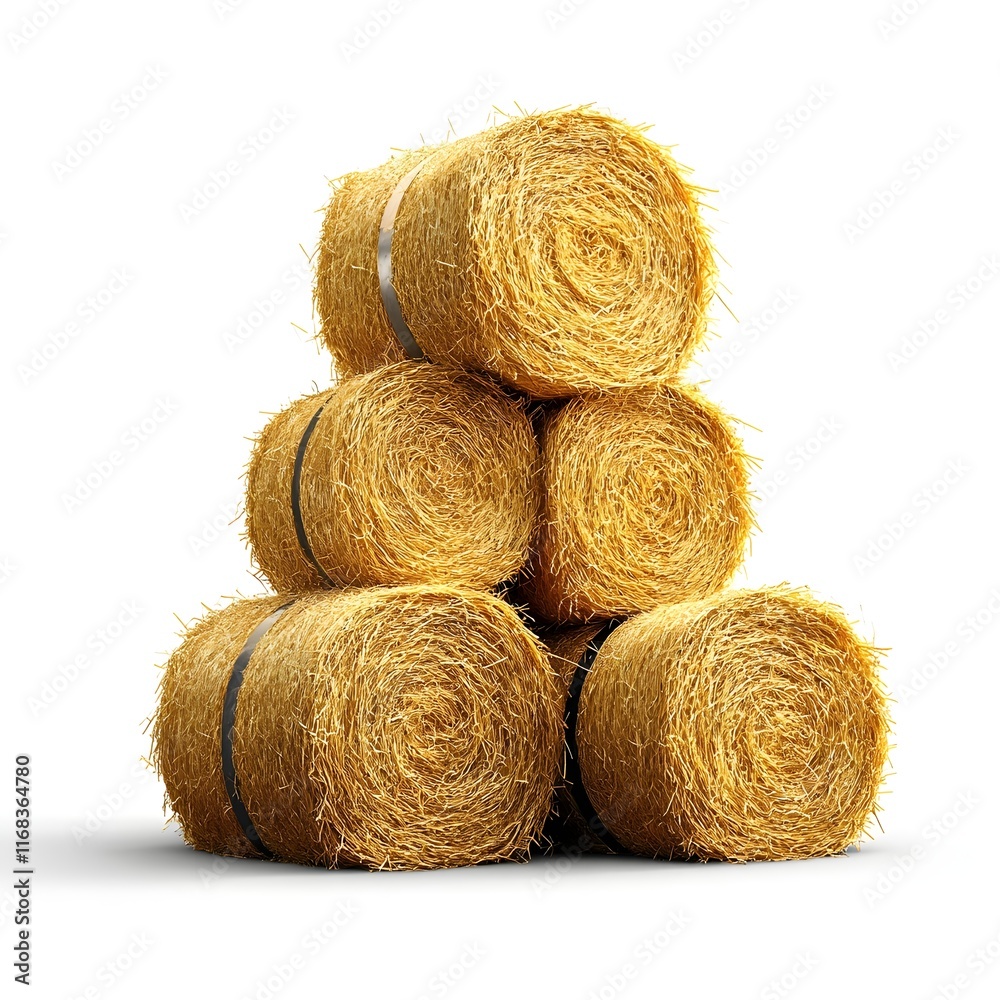The golden stacks of neatly arranged hay bales symbolize the bountiful harvest and thriving agricultural industry The golden stacks of neatly arranged hay bales symbolize the bountiful harvest and thriving agricultural industry