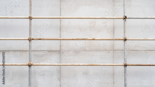 Scaffolding on a Concrete Wall
