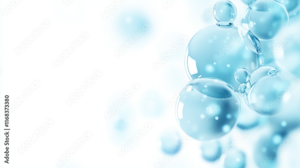 Close-up of shiny blue soap bubbles with soft focus on white background Close-up of shiny blue soap bubbles with soft focus on white background