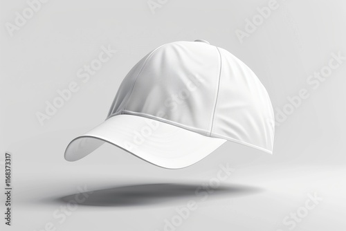 White baseball cap mockup, isolated on white background. (1) photo