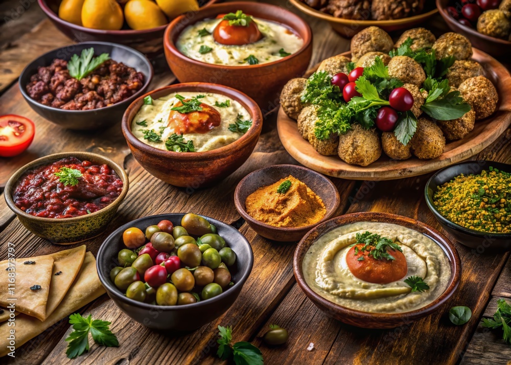 Authentic Middle Eastern Food & Snacks: A Feast for the Senses - High-Resolution Stock Photo