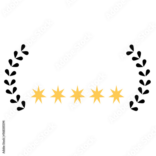 Five Star Rating Graphic Illustration. Giving Five Star Feedback Review